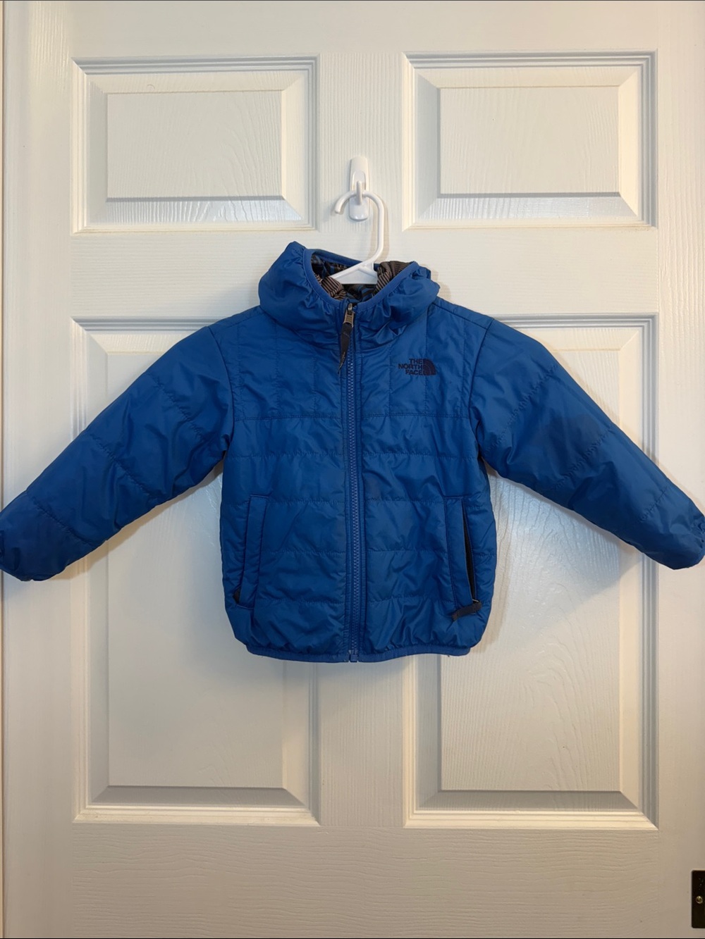 The North Face Kids Blue Hooded Puffer Jacket